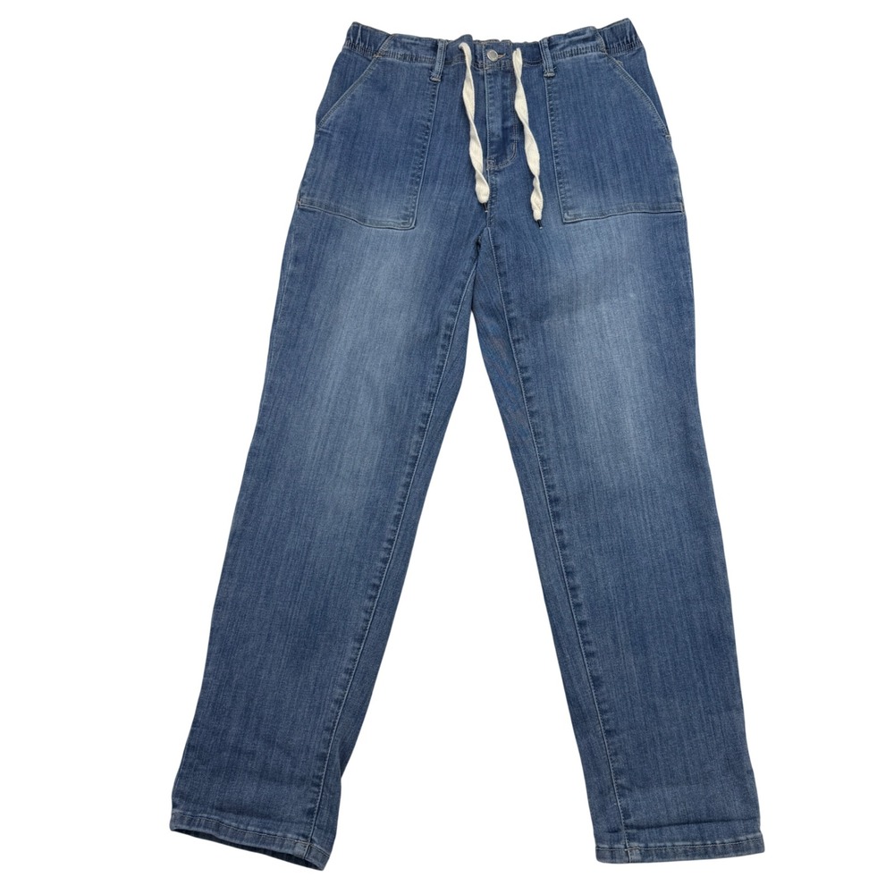 Judy Blue Jeans Women 9/29 Blue Jogger High Rise Drawstring Stretch Denim